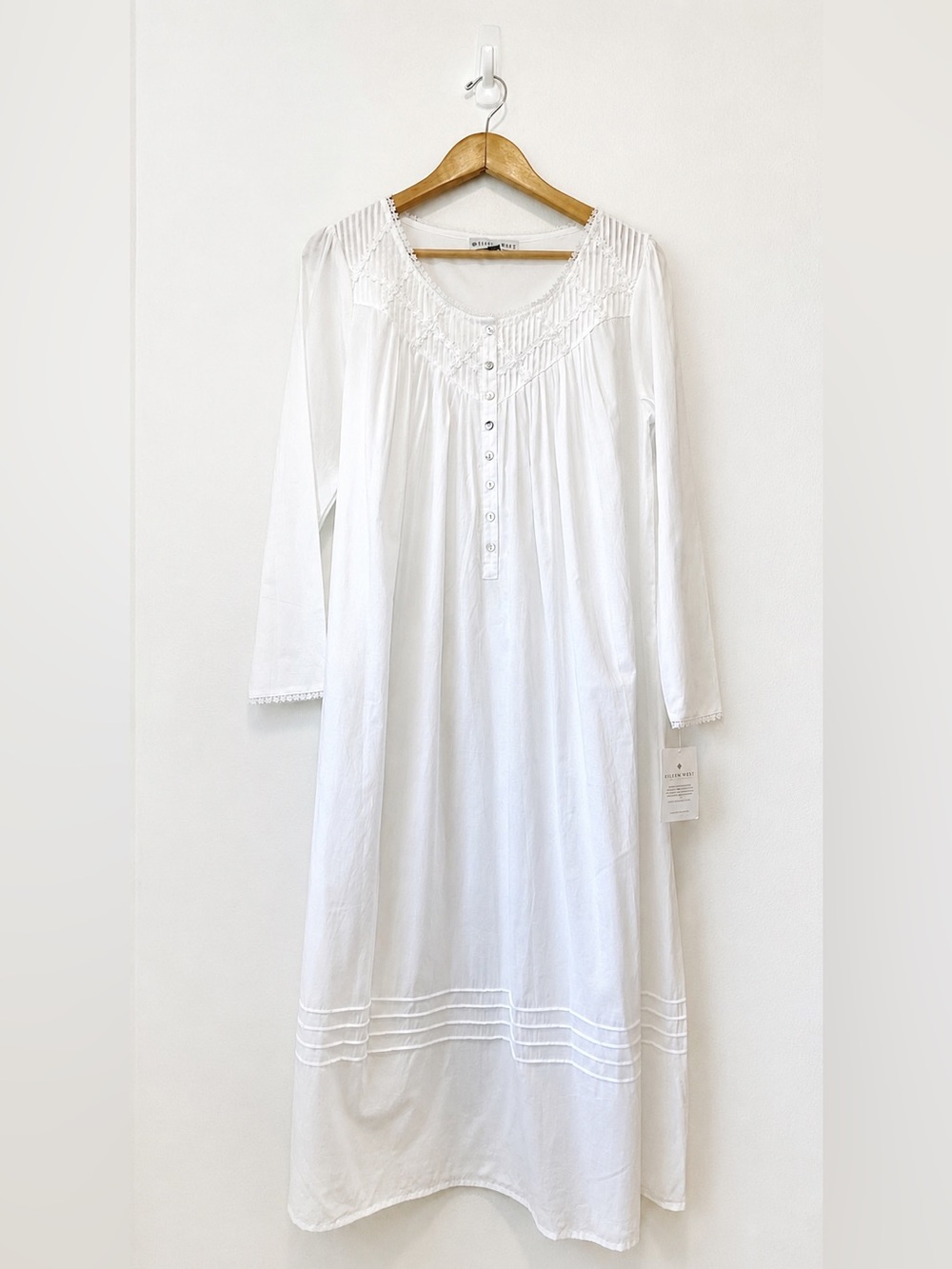 Eileen West Poetic White Cotton Lace Ballet Nightgown Small NWT- 100% Cotton